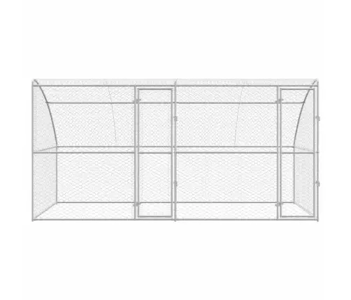 Suņu Būda Ar Uzglabāšanu 2 Pcs Sudraba 4 X 2 X 2 M Tērauds Vidaxl
