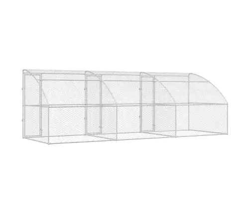 Suņu Būda Ar Uzglabāšanu 3 Pcs Sudraba 6 X 2 X 2 M Tērauds Vidaxl