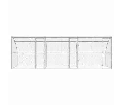 Suņu Būda Ar Uzglabāšanu 3 Pcs Sudraba 6 X 2 X 2 M Tērauds Vidaxl
