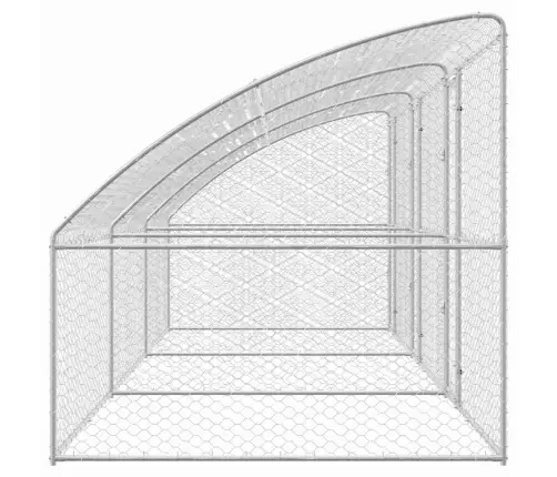 Suņu Būda Ar Uzglabāšanu 3 Pcs Sudraba 6 X 2 X 2 M Tērauds Vidaxl