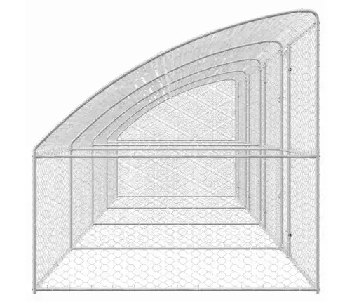 Suņu Būda Ar Uzglabāšanu 4 Pcs Sudraba 8 X 2 X 2 M Tērauds Vidaxl