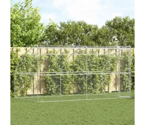 Suņu Būda Ar Uzglabāšanu 2 Pcs Sudraba 4 X 2 X 2 M Tērauds Vidaxl