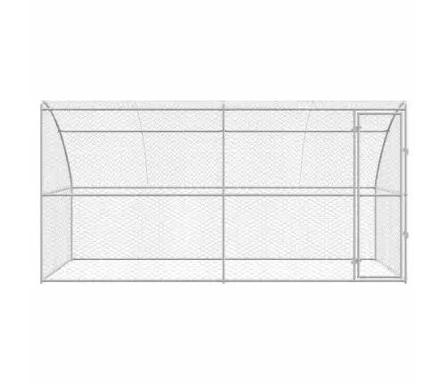 Suņu Būda Ar Uzglabāšanu 2 Pcs Sudraba 4 X 2 X 2 M Tērauds Vidaxl