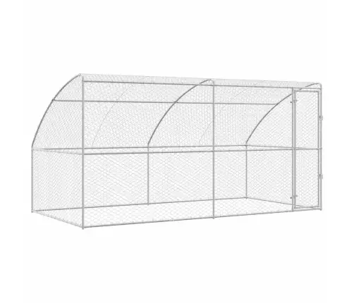 Suņu Būda Ar Uzglabāšanu 2 Pcs Sudraba 4 X 2 X 2 M Tērauds Vidaxl