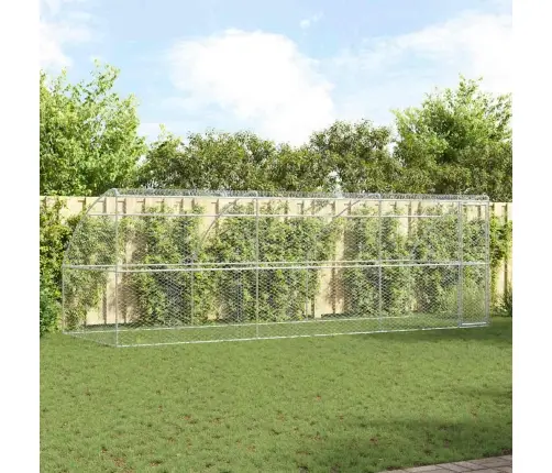 Suņu Būda Ar Uzglabāšanu 3 Pcs Sudraba 6 X 2 X 2 M Tērauds Vidaxl