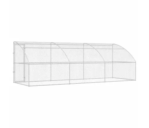 Suņu Būda Ar Uzglabāšanu 3 Pcs Sudraba 6 X 2 X 2 M Tērauds Vidaxl