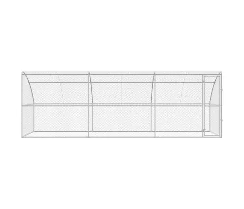 Suņu Būda Ar Uzglabāšanu 3 Pcs Sudraba 6 X 2 X 2 M Tērauds Vidaxl