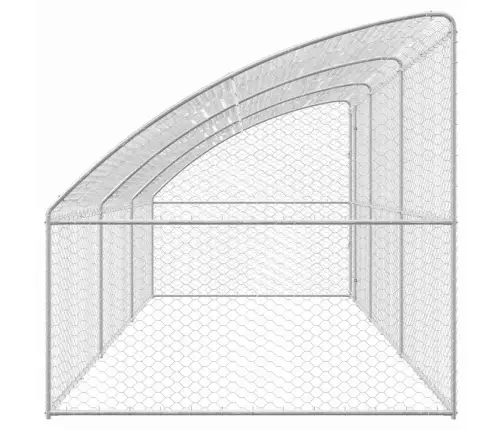 Suņu Būda Ar Uzglabāšanu 3 Pcs Sudraba 6 X 2 X 2 M Tērauds Vidaxl