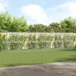 Suņu Būda Ar Uzglabāšanu 4 Pcs Sudraba 8 X 2 X 2 M Tērauds Vidaxl