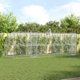 Suņu Būda Ar Uzglabāšanu 3 Pcs Sudraba 6 X 2 X 2 M Tērauds Vidaxl