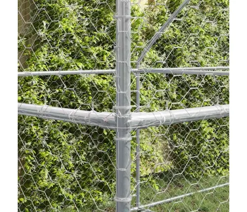Suņu Būda Ar Uzglabāšanu 3 Pcs Sudraba 6 X 2 X 2 M Tērauds Vidaxl