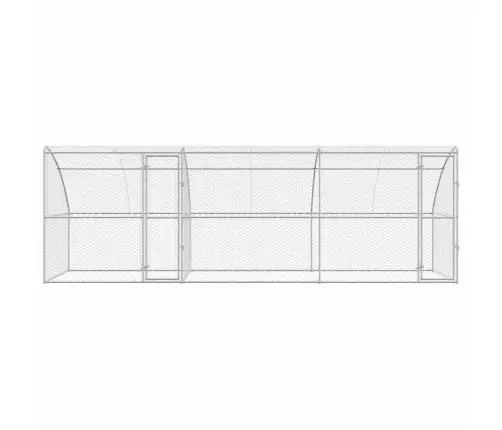 Suņu Būda Ar Uzglabāšanu 3 Pcs Sudraba 6 X 2 X 2 M Tērauds Vidaxl