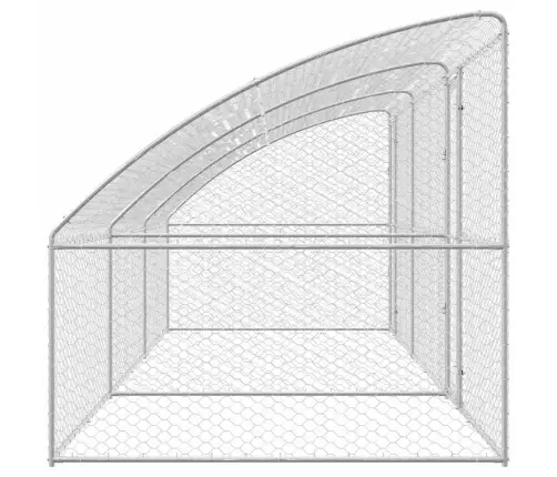 Suņu Būda Ar Uzglabāšanu 3 Pcs Sudraba 6 X 2 X 2 M Tērauds Vidaxl