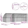Suņu Būda Ar Uzglabāšanu 3 Pcs Sudraba 6 X 2 X 2 M Tērauds Vidaxl