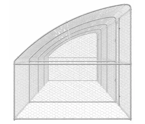 Suņu Būda Ar Uzglabāšanu 4 Pcs Sudraba 8 X 2 X 2 M Tērauds Vidaxl