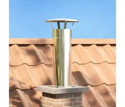 Kaminų Viršaus Pratęsimas Sidabro 31 X 31 X 50 Cm