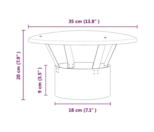 Lietaus Dangtis Kamino Sidabro 35 X 35 X 20 Cm