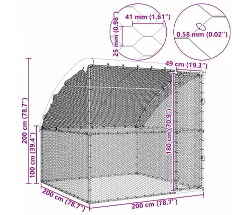 Kanakpuur Hõbedane 2 X 2 X 2 M Tsinkteras