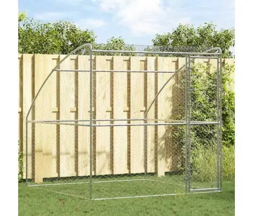 Suņu Būda Ar Uzglabāšanu Sudraba 2 X 2 X 2 M Tērauds Vidaxl