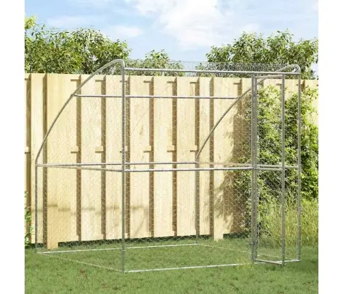 Suņu Būda Ar Uzglabāšanu Sudraba 2 X 2 X 2 M Tērauds Vidaxl