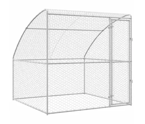Suņu Būda Ar Uzglabāšanu Sudraba 2 X 2 X 2 M Tērauds Vidaxl