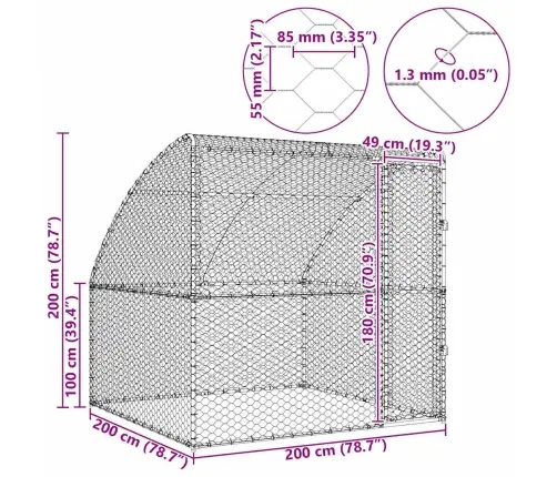 Suņu Būda Ar Uzglabāšanu Sudraba 2 X 2 X 2 M Tērauds Vidaxl