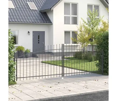 Divviru Vārti Ar Slēdzeni Pelēka 400 X 199.5 Cm Tērauds Vidaxl