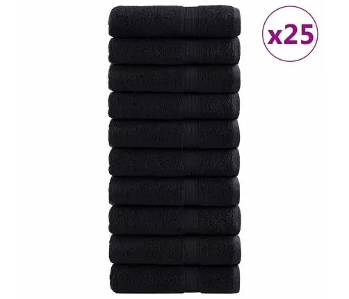 Vannas Dvieļi 25 Pcs Melna 100 X 150 Cm Kokvilna Vidaxl