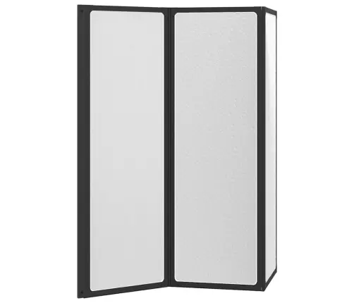 Dušas Aizslietnis Melna 120 X 2 X 117 Cm Alumīnijs Vidaxl