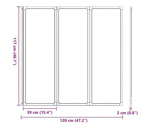 Dušas Aizslietnis Melna 120 X 2 X 117 Cm Alumīnijs Vidaxl