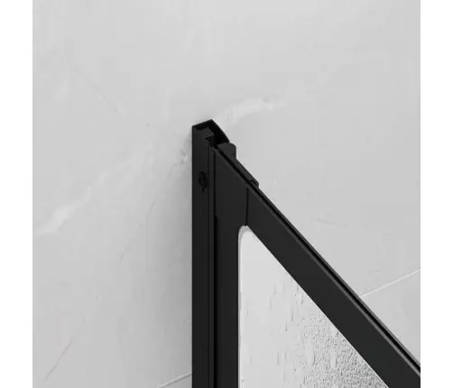 Dušas Aizslietnis Melna 132 X 2 X 140 Cm Alumīnijs Vidaxl