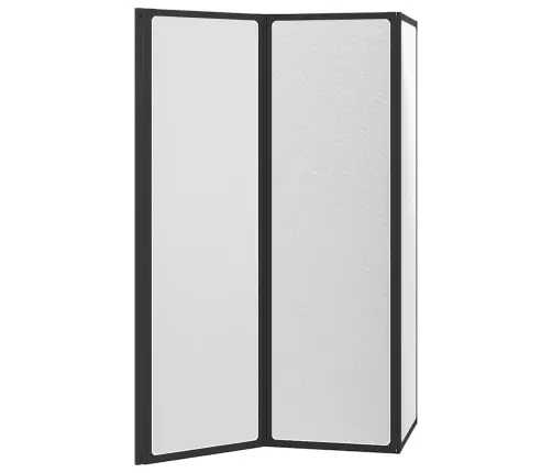 Dušas Aizslietnis Melna 132 X 2 X 140 Cm Alumīnijs Vidaxl