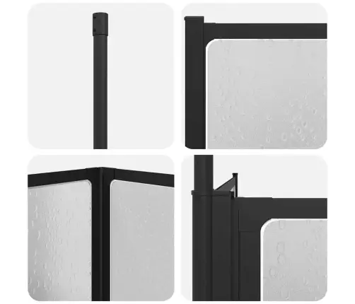 Dušas Aizslietnis Saliekams Melna 120 X 70 X 137 Cm Alumīnijs Vidaxl