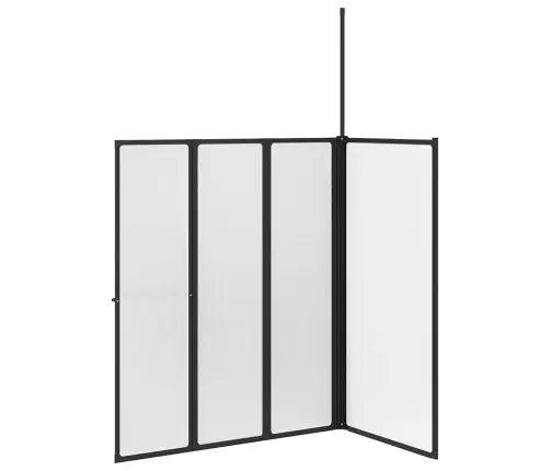 Dušas Aizslietnis Saliekams Melna 120 X 70 X 137 Cm Alumīnijs Vidaxl