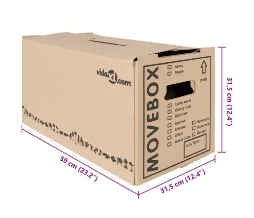 Pārvākšanās Kastes 20 Gab 59 X 31.5 X 31.5 Cm Kartons Vidaxl
