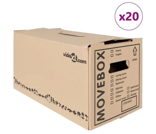 Pārvākšanās Kastes 20 Gab 59 X 31.5 X 31.5 Cm Kartons Vidaxl