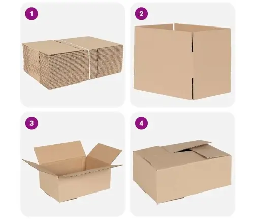 Kokkuklapitav Kast 50 Pcs Neutraalne 25 X 17,5 X 10 Cm Papp