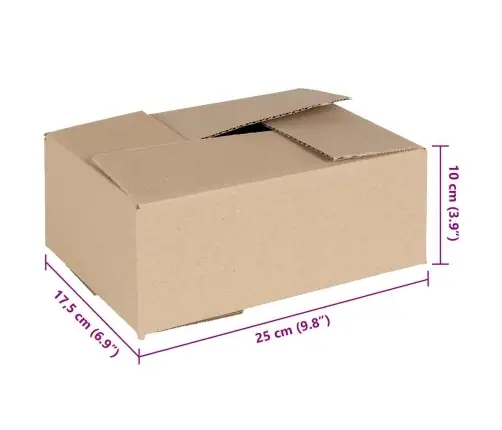 Kokkuklapitav Kast 50 Pcs Neutraalne 25 X 17,5 X 10 Cm Papp