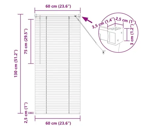 Aknarulo Kardinatega Hõbedane Alumiinium