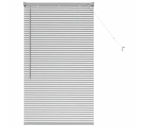 Logu Žalūzija Ar Aizkariem Sudraba 80 X 130 Cm Alumīnijs Vidaxl