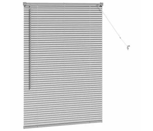 Logu Žalūzija Ar Aizkariem Sudraba 80 X 130 Cm Alumīnijs Vidaxl