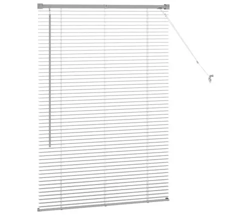 Logu Žalūzija Ar Aizkariem Sudraba 80 X 130 Cm Alumīnijs Vidaxl