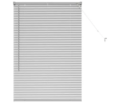 Logu Žalūzija Ar Aizkariem Sudraba 80 X 130 Cm Alumīnijs Vidaxl