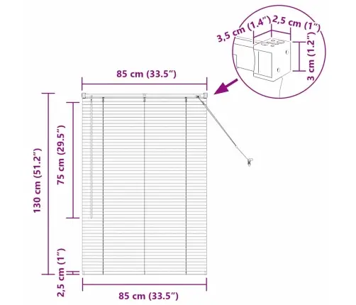 Logu Žalūzija Ar Aizkariem Sudraba 80 X 130 Cm Alumīnijs Vidaxl