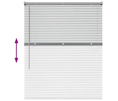 Logu Žalūzija Ar Aizkariem Sudraba 100 X 130 Cm Alumīnijs Vidaxl