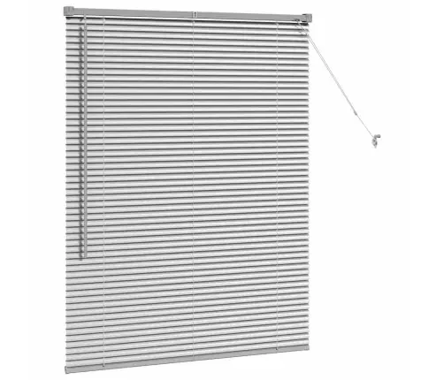 Logu Žalūzija Ar Aizkariem Sudraba 105 X 130 Cm Alumīnijs Vidaxl