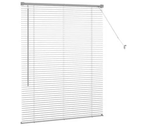 Logu Žalūzija Ar Aizkariem Sudraba 105 X 130 Cm Alumīnijs Vidaxl