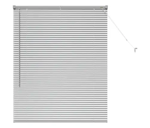 Logu Žalūzija Ar Aizkariem Sudraba 105 X 130 Cm Alumīnijs Vidaxl