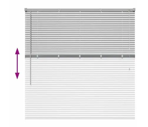 Langų Žaliuzė Su Užuolaidomis Sidabro Aliuminis