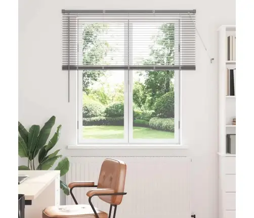 Langų Žaliuzė Su Užuolaidomis Sidabro Aliuminis